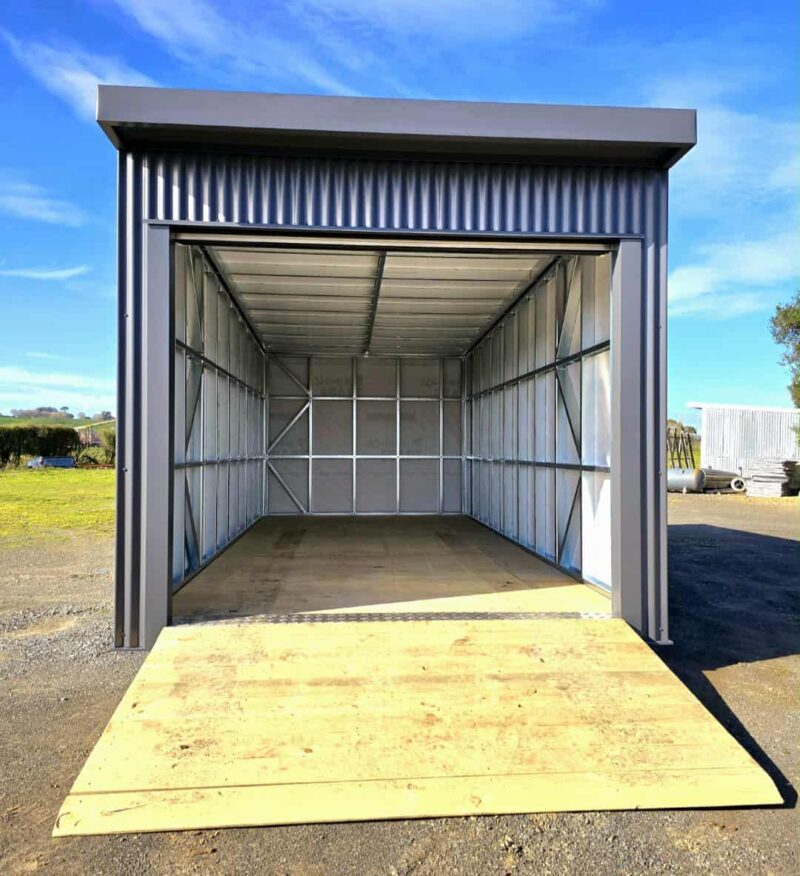garage style shed empty